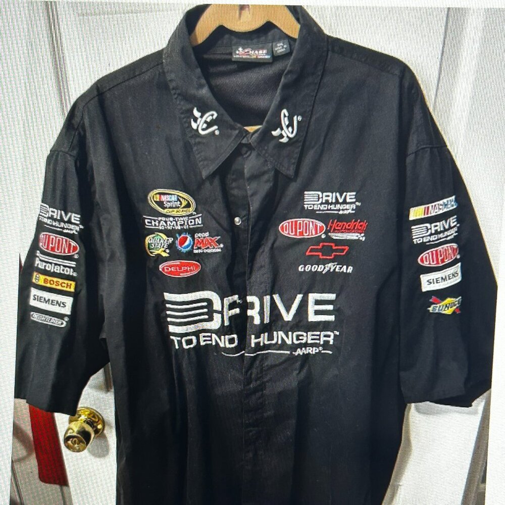 Jeff Gordon AARP Drive To End Hunger Nascar Pit Crew Track Shirt Hendrick Chevy